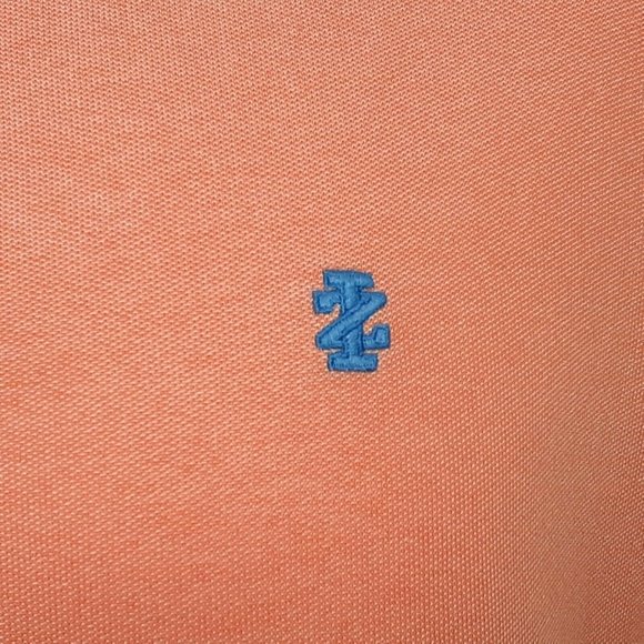 Izod Men's Orange Collared Natural Stretch Short Sleeve Polo Shirt Size L - Picture 4 of 11
